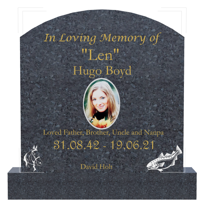 Father Memorial Laser-Etched Black Granite Headstone design preview