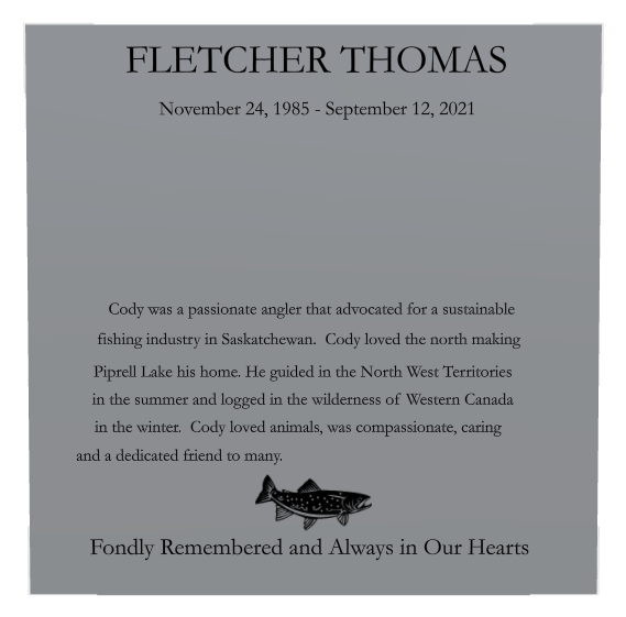 Fishing Memorial Stainless Steel Plaque design preview