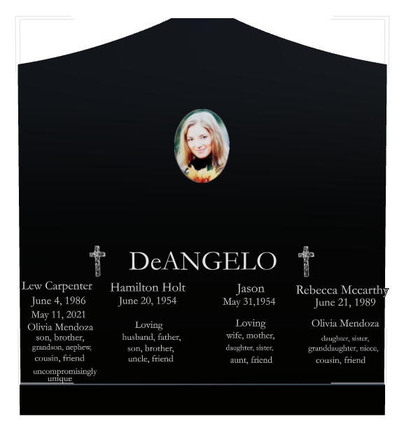 Biblical Memorial Laser-Etched Black Granite Headstone design preview