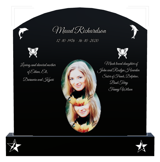 Biblical Memorial Laser-Etched Black Granite Headstone design preview