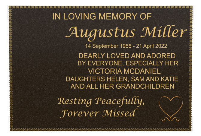 In Loving Memory Bronze Plaque design preview
