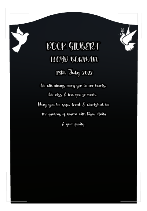 Father Memorial Laser-Etched Black Granite Headstone design preview