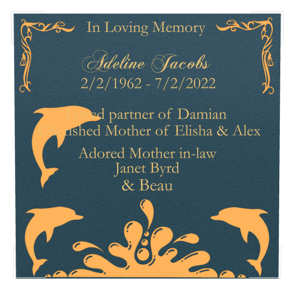 Mother Memorial Bronze Plaque design preview