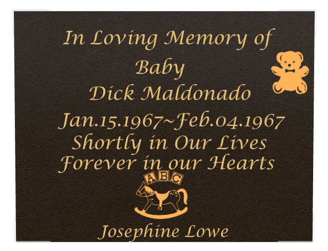 Baby Memorial Bronze Plaque design preview