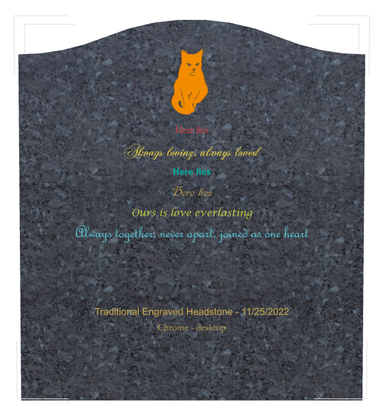 Memorial Laser-Etched Black Granite Headstone design preview