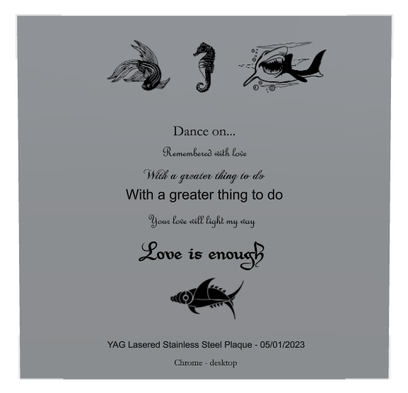 Memorial Stainless Steel Plaque design preview