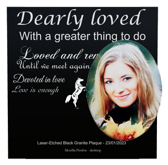 Memorial Laser-Etched Colour Plaque design preview