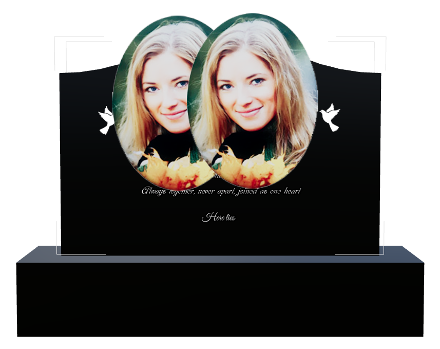 Religious Memorial Laser-Etched Black Granite Headstone design preview