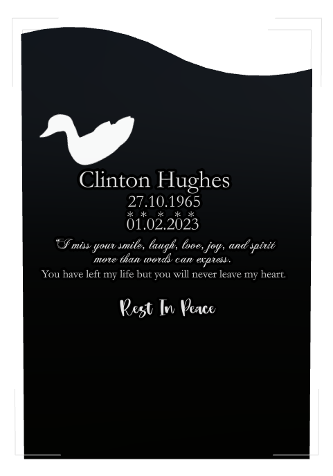 Rest In Peace Laser-Etched Black Granite Headstone design preview