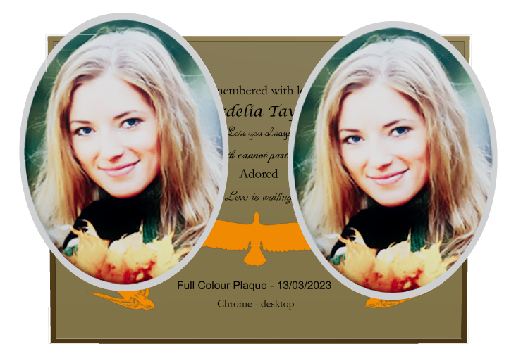 Religious Memorial Full Colour Plaque design preview
