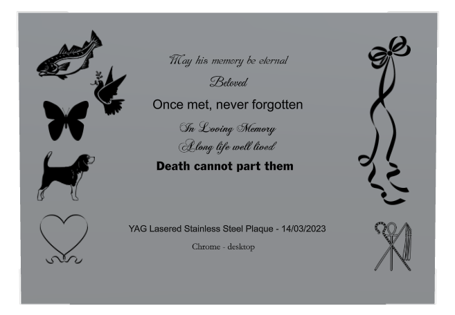 In Loving Memory Bronze Plaque design preview