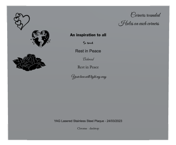 Rest In Peace Stainless Steel Plaque design preview