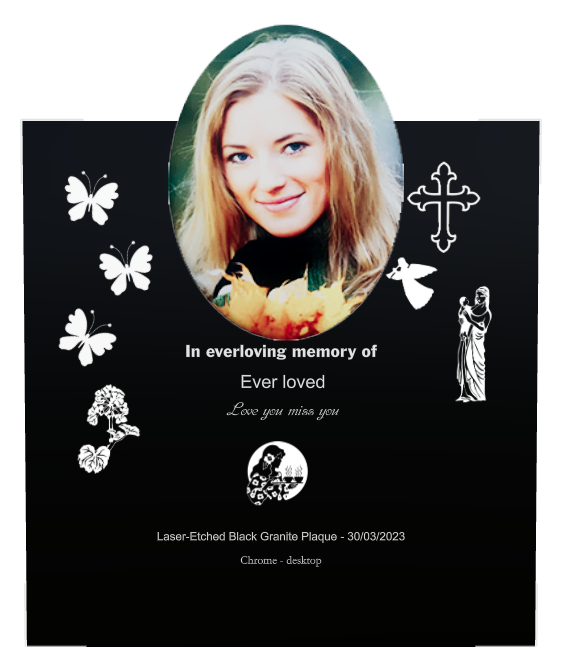 Religious Memorial Laser-Etched Colour Plaque design preview