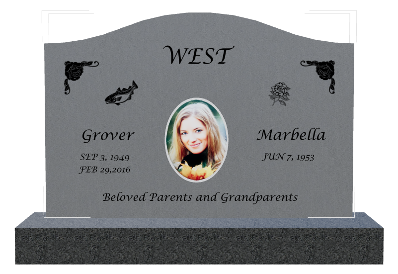 In Loving Memory Traditional Engraved Headstone design preview