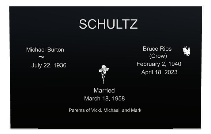 Memorial Laser-Etched Black Granite Headstone design preview