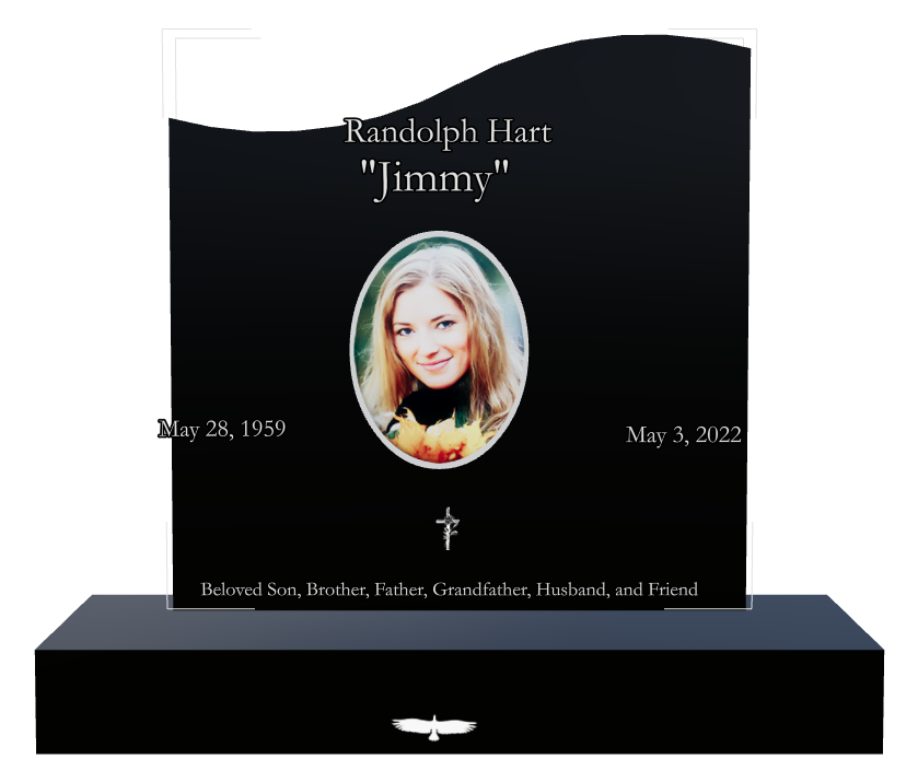 Father Memorial Laser-Etched Black Granite Headstone design preview
