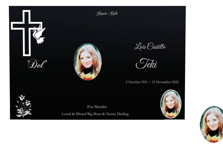 Mother Memorial Laser-Etched Colour Plaque design preview
