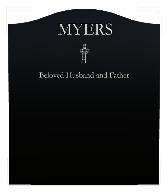 Husband Memorial Laser-Etched Black Granite Headstone design preview