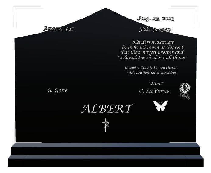 Biblical Memorial Laser-Etched Black Granite Headstone design preview