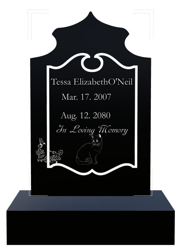 In Loving Memory Laser-Etched Black Granite Headstone design preview
