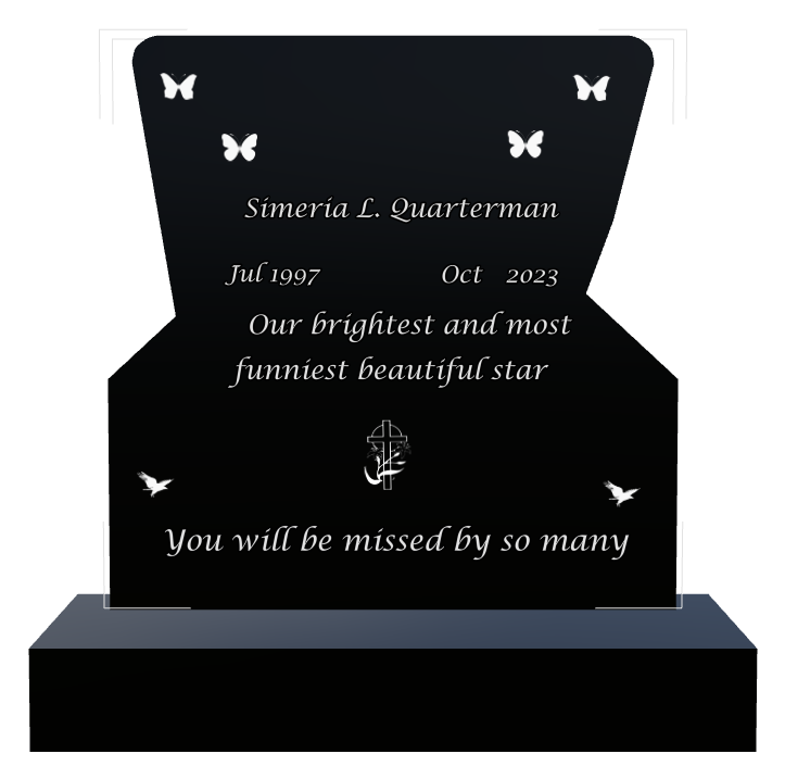 Biblical Memorial Laser-Etched Black Granite Headstone design preview