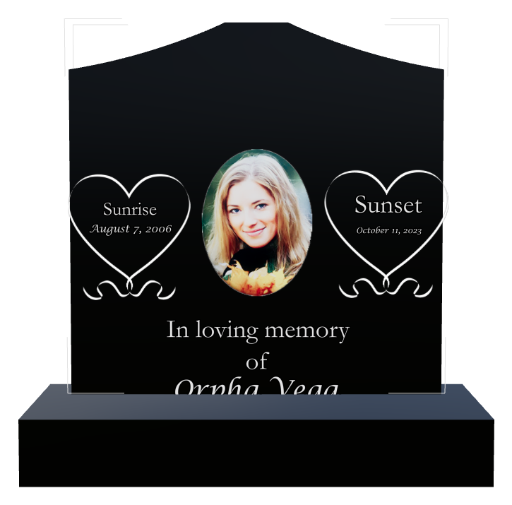 In Loving Memory Laser-Etched Black Granite Headstone design preview