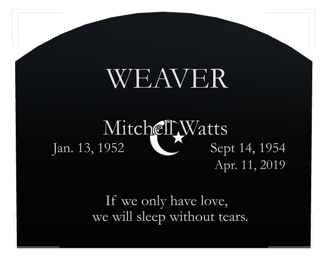 Memorial Laser-Etched Black Granite Headstone design preview