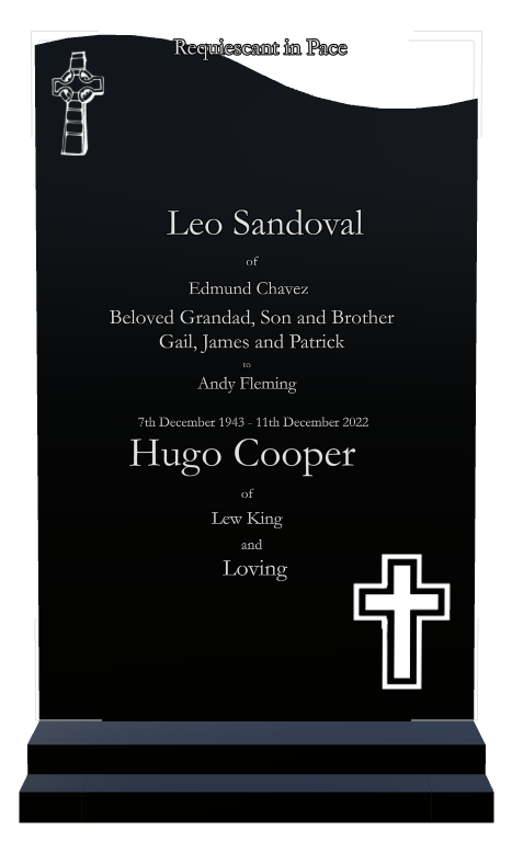 Father Memorial Laser-Etched Black Granite Headstone design preview