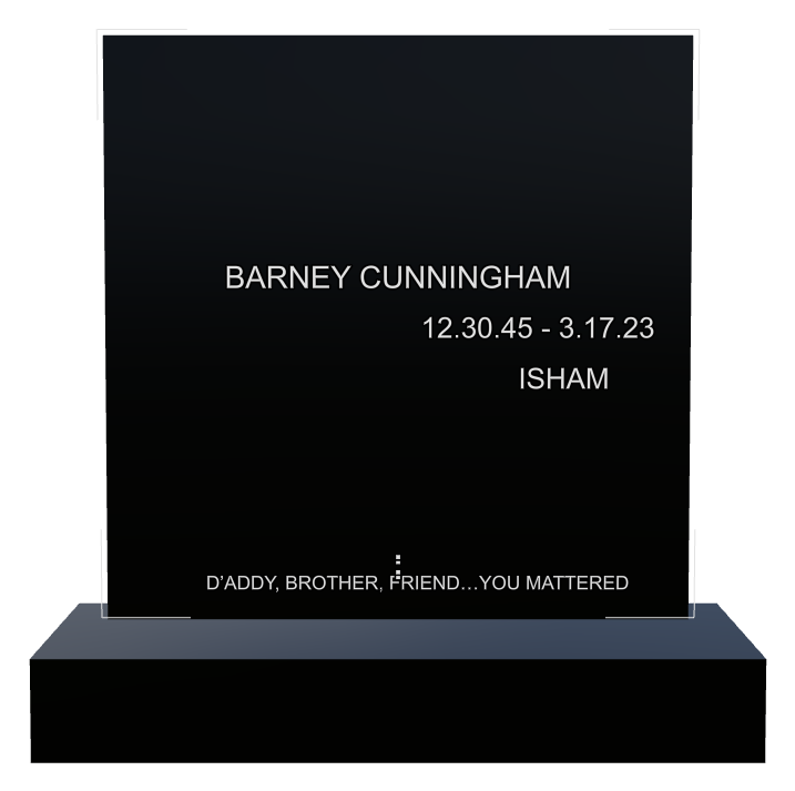 Brother Memorial Laser-Etched Black Granite Headstone design preview