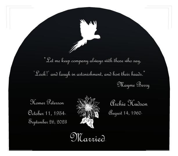 Memorial Laser-Etched Black Granite Headstone design preview