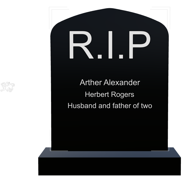 Service Memorial Laser-Etched Black Granite Headstone design preview