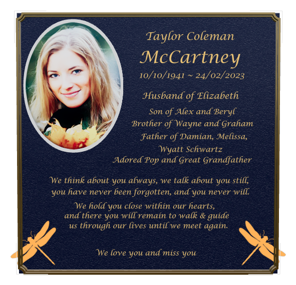 Father Memorial Bronze Plaque design preview