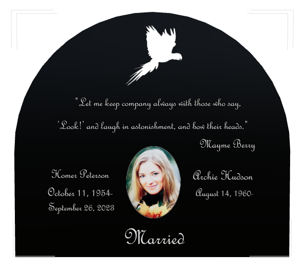 Memorial Laser-Etched Black Granite Headstone design preview