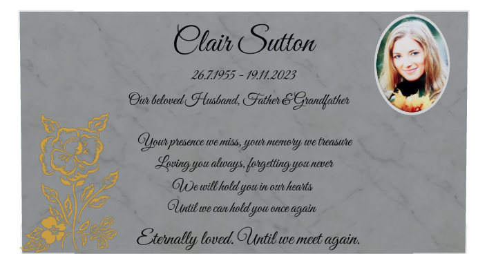 Husband Memorial Traditional Engraved Plaque design preview
