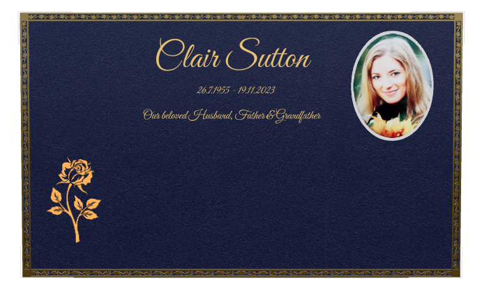 Husband Memorial Bronze Plaque design preview