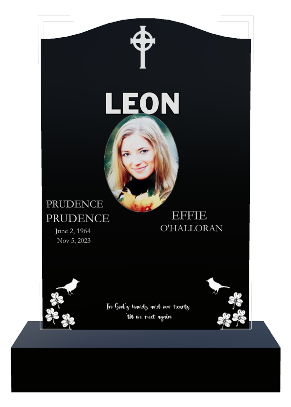 Biblical Memorial Laser-Etched Black Granite Headstone design preview
