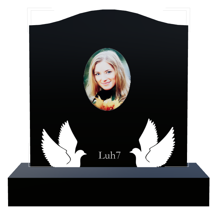 Memorial Laser-Etched Black Granite Headstone design preview