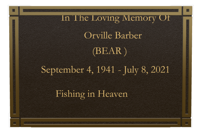 Fishing Memorial Bronze Plaque design preview
