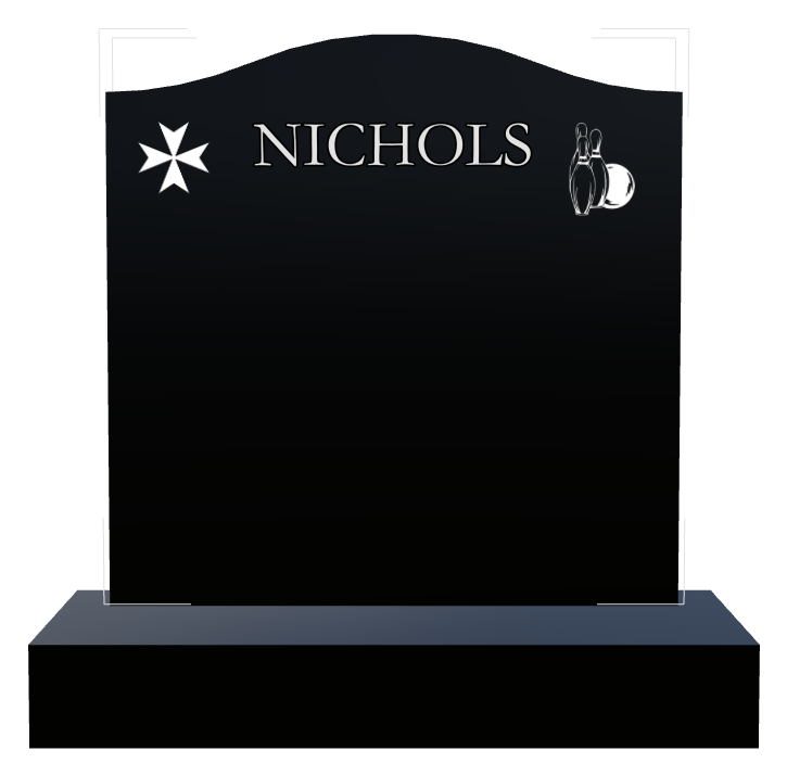 Religious Memorial Laser-Etched Black Granite Headstone design preview