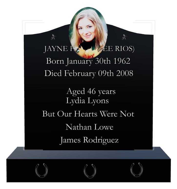 Memorial Laser-Etched Black Granite Headstone design preview