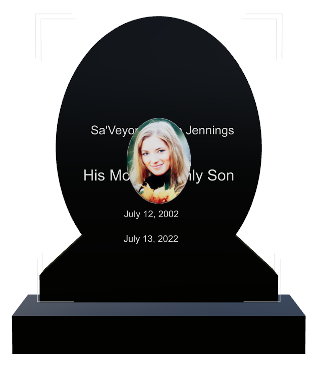 Mother Memorial Laser-Etched Black Granite Headstone design preview