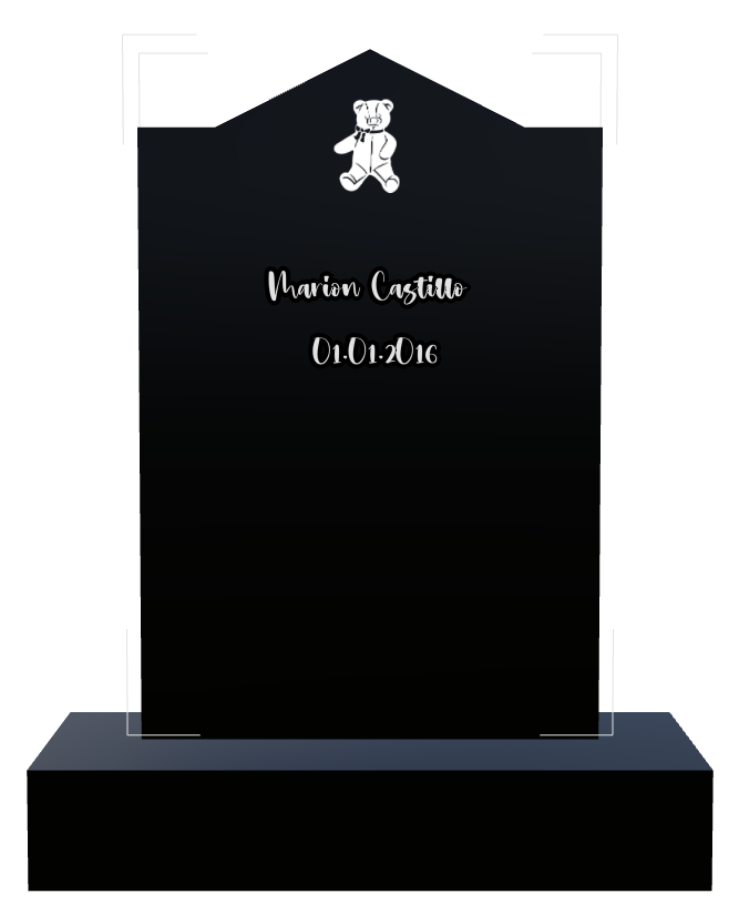 Memorial Laser-Etched Black Granite Headstone design preview