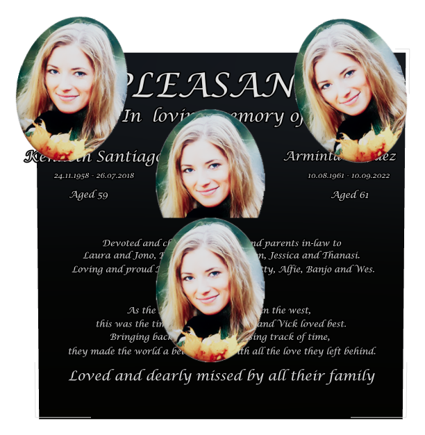 In Loving Memory Laser-Etched Black Granite Headstone design preview