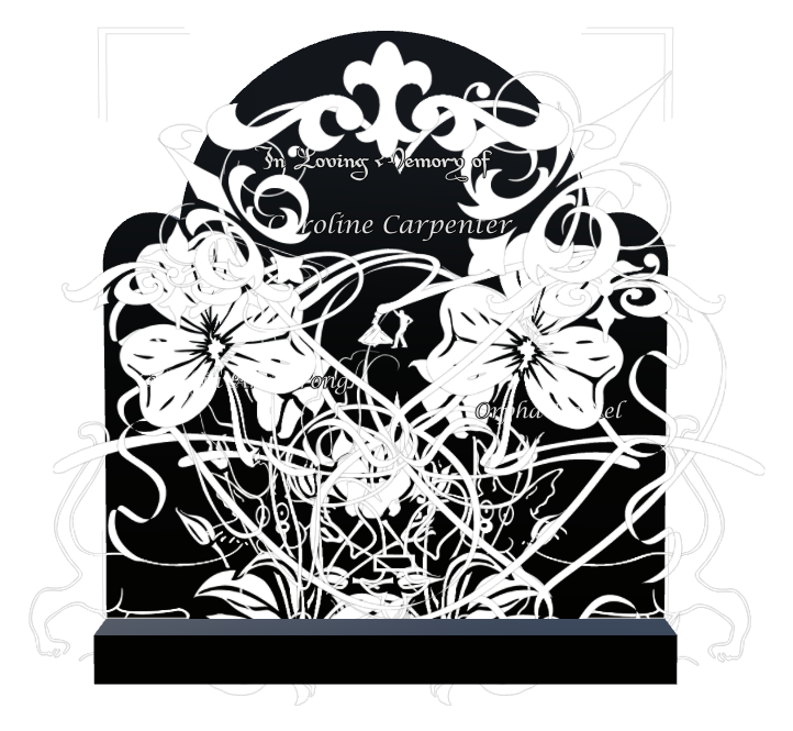 In Loving Memory Laser-Etched Black Granite Headstone design preview