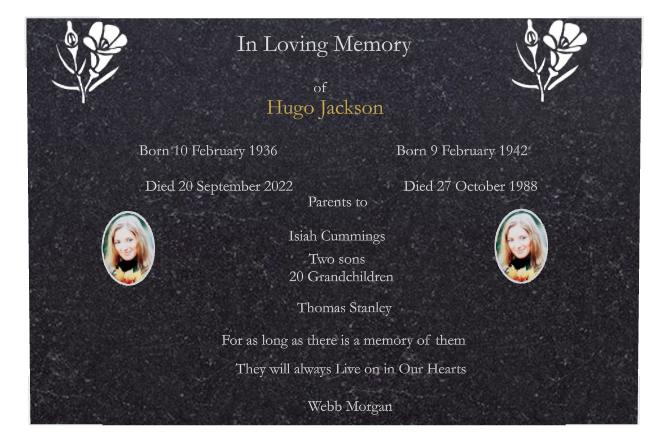 In Loving Memory Traditional Engraved Plaque design preview