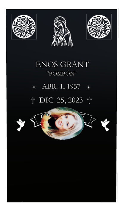 Religious Memorial Laser-Etched Black Granite Headstone design preview