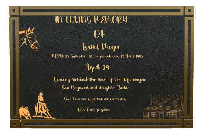 Daughter Memorial Bronze Plaque design preview