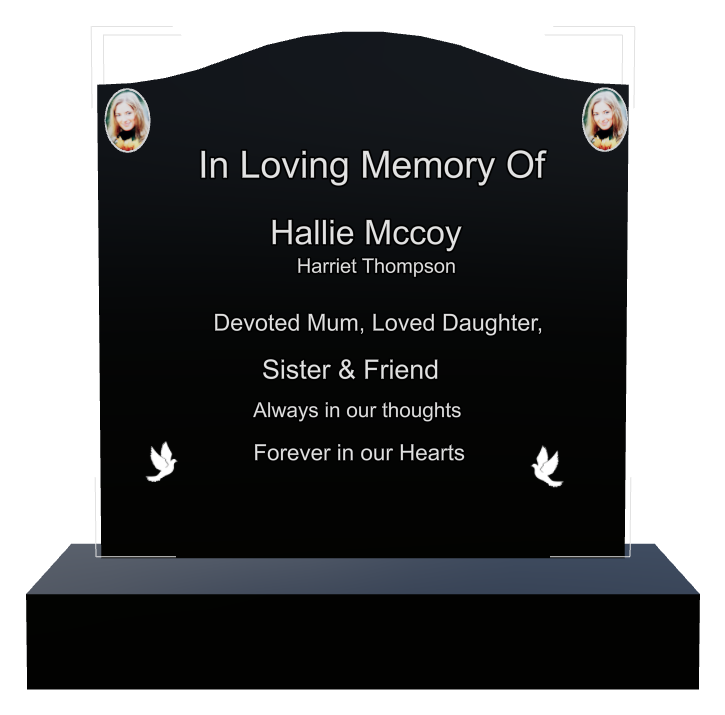 Mother Memorial Laser-Etched Black Granite Headstone design preview