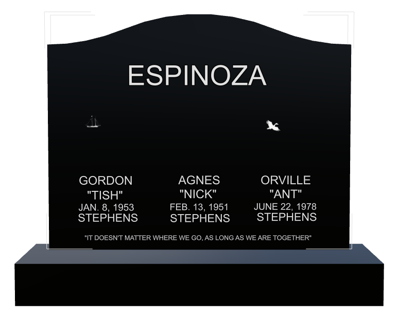 Memorial Laser-Etched Black Granite Headstone design preview