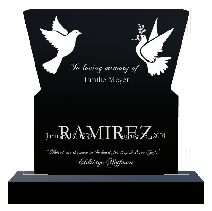 Biblical Memorial Laser-Etched Black Granite Headstone design preview